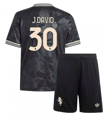 Juventus Jonathan David #30 Tredjetrøje Børn 2025-26 Kortærmet (+ Korte bukser)